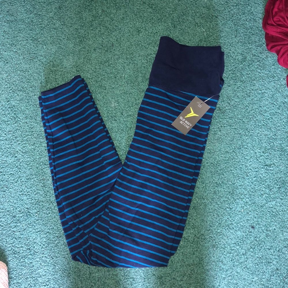 Striped athletic leggings NEVER WORN WITH TAGS